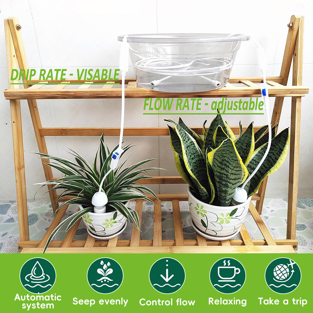 HASTHIP 2Pcs Self-Watering Device for Plant Pots Ceramics Penetration-way Watering Device with 1.5m Long Pipe Adjustable and Reuseable Self Watering Devices for Flower Pots, Planters HASTHIP 2Pcs Self-Watering Device for Plant Pots Ceramics Penetration-way Watering Device with 1.5m Long Pipe Adjustable and Reuseable Self Watering Devices for Flower Pots, Planters